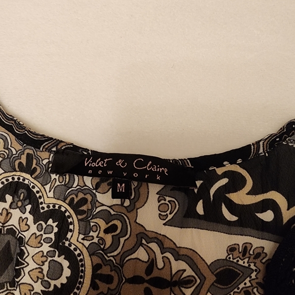 Paisly Button Down Semi Sheer Blouse - Picture 7 of 14